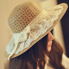 Summer New Fashion Sombreros Lace Wide Brim Beachside Floppy Female Straw Hat 192125313636 eb-61218989
